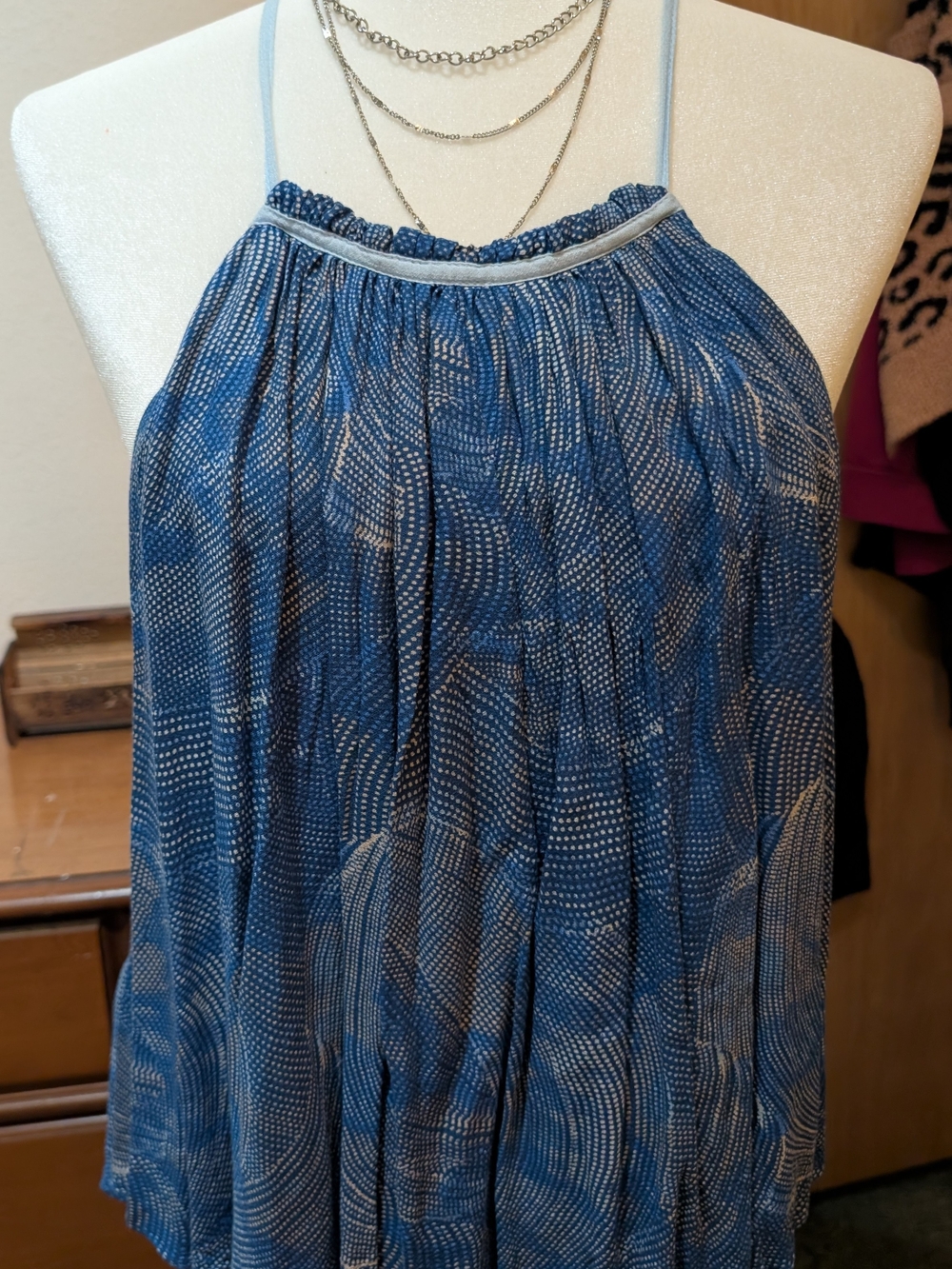 Free People - Two Toned Blue Halter Style - Flowy Top